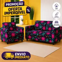 Capa De Sofá Estampada 2 E 3 Lugares Ligadinha