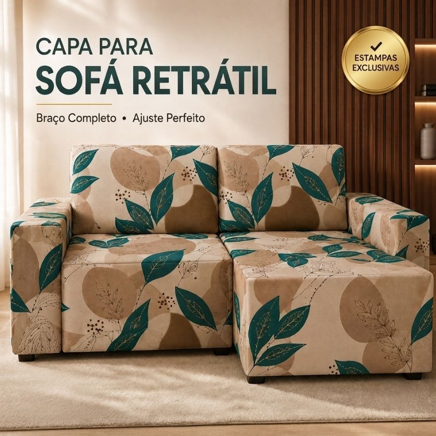 Capa para Sofá Retrátil Reclinável 2 Lugares Malha Gel Premium Estampada