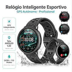 NOVANTE Relógio Inteligente Esportivo GPS Independente Tela AMOLED 1.32" 5ATM Monitor Saúde Chamada Bluetooth