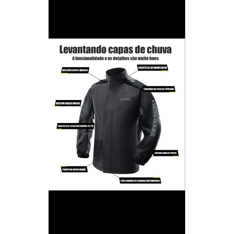 Jaqueta Slim Impermeável Masculina – Capa de Chuva para Moto e Motociclista