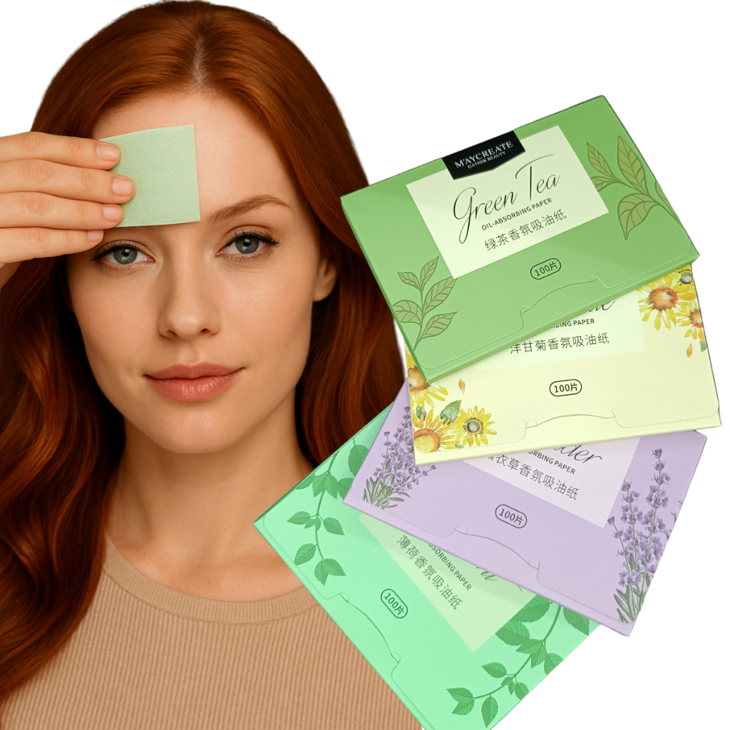 100 Folhas Papel antibrilho Papel matificante /Absorvente para Rosto pele oleosa removedor de oleosidade
