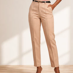 CALÇA FEMININA ALFAIATARIA PREMIUM CINTURA ALTA COM ZÍPER NA LATERAL SOCIAL SLIM