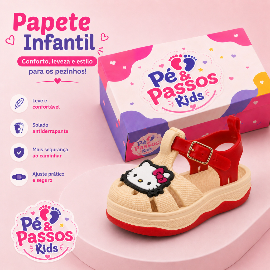 Sandália Infantil Menina Baby Leve Macia Confortável Antiderrapante Ajustável Feminina Papete para Escola e Passeio
