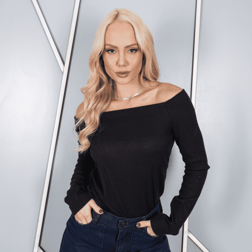 Suéter Feminino Canelado Poliéster Manga Longa Inverno Elegante Ajustado Confortável Casual Tricot