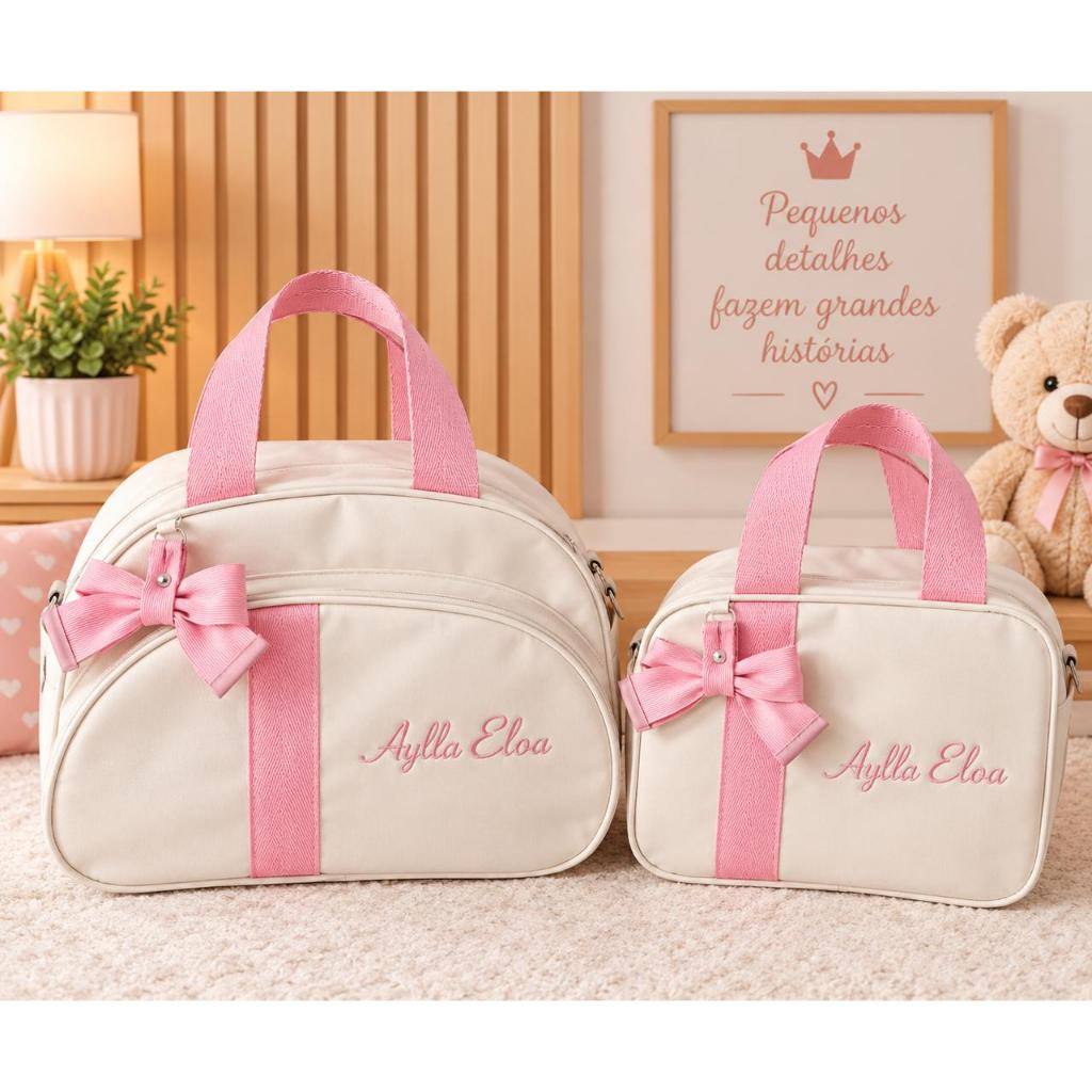 kit bolsas maternidade peçonalizado nome do bebe
