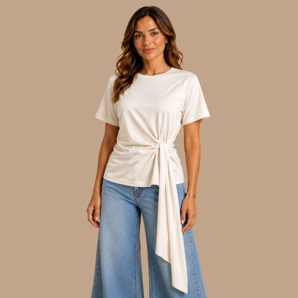 Blusa Feminina Elegante Festa Casual Drapiado Blusa Dia a Dia Trabalho Conforto Causal Chique Linda Moderna Minimalista