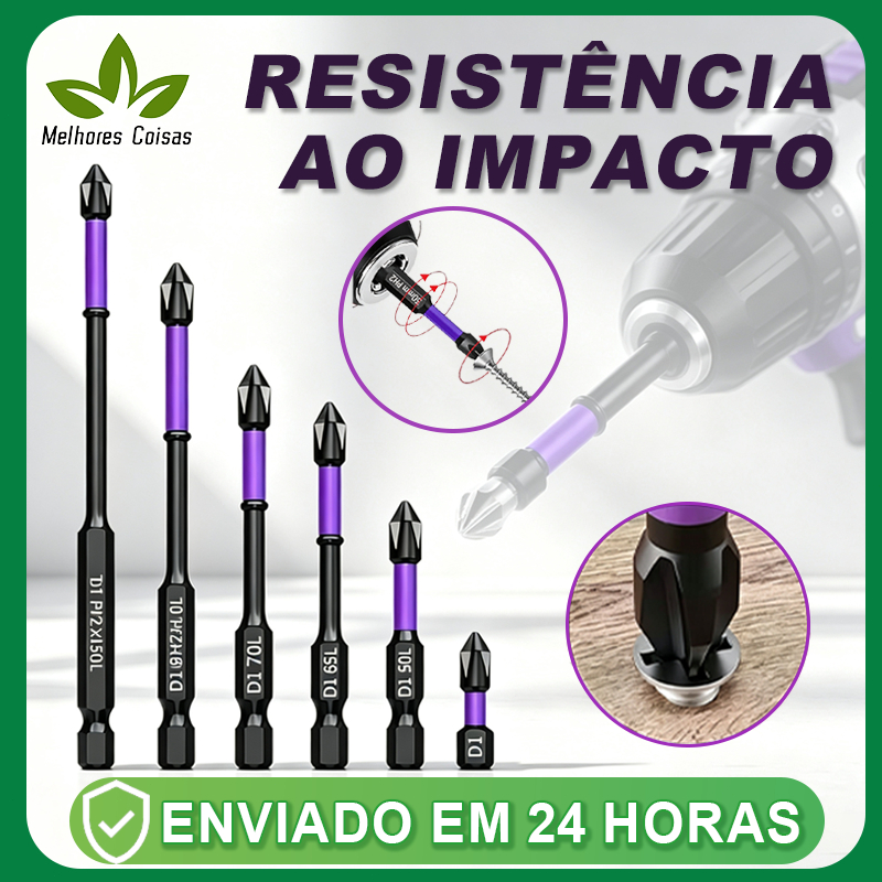 Bits Cruzado Magnéticos PH2 de Impacto Anti Derrapante Encaixe Preciso Anti choque Philips