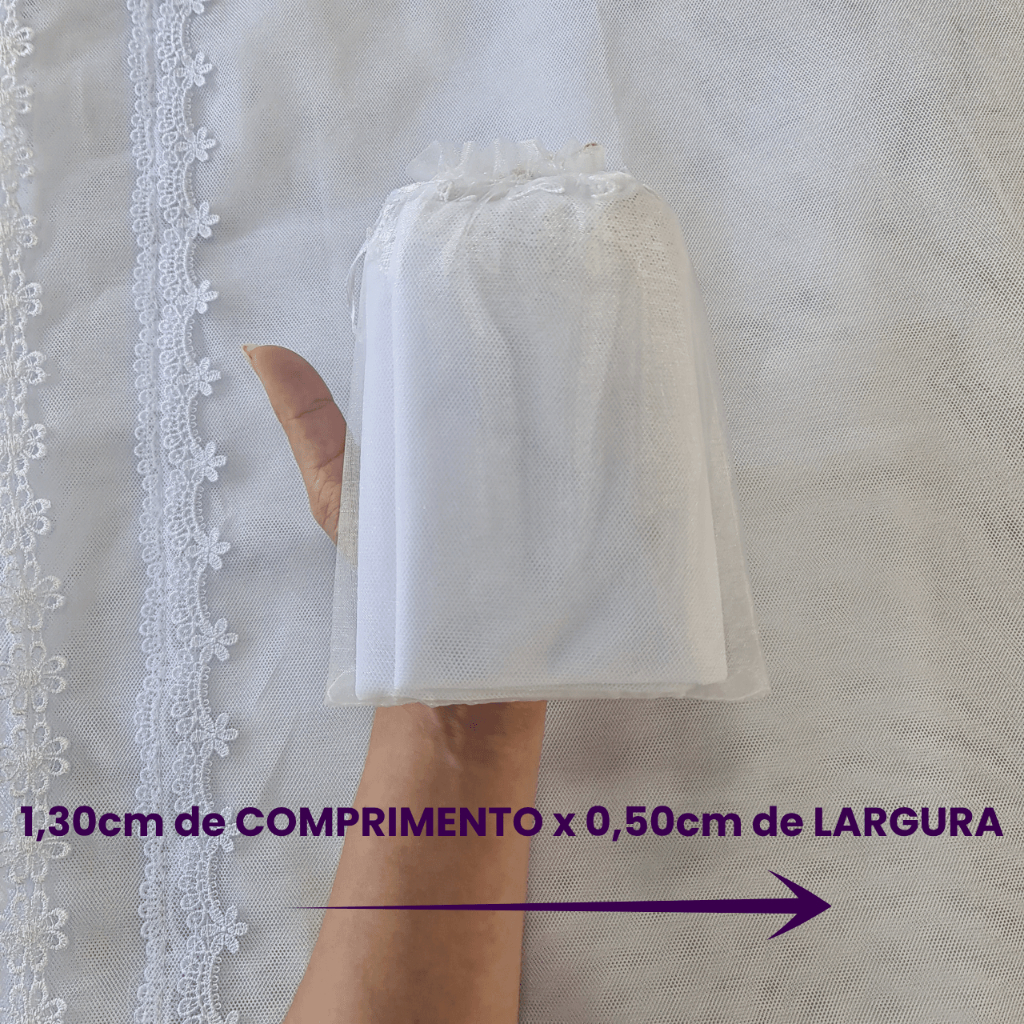 VÉU CCB DE BOLSA QUADRADO - TAMANHO 1,30X0,50 CM - CONGREGAÇÃO CRISTA NO BRASIL