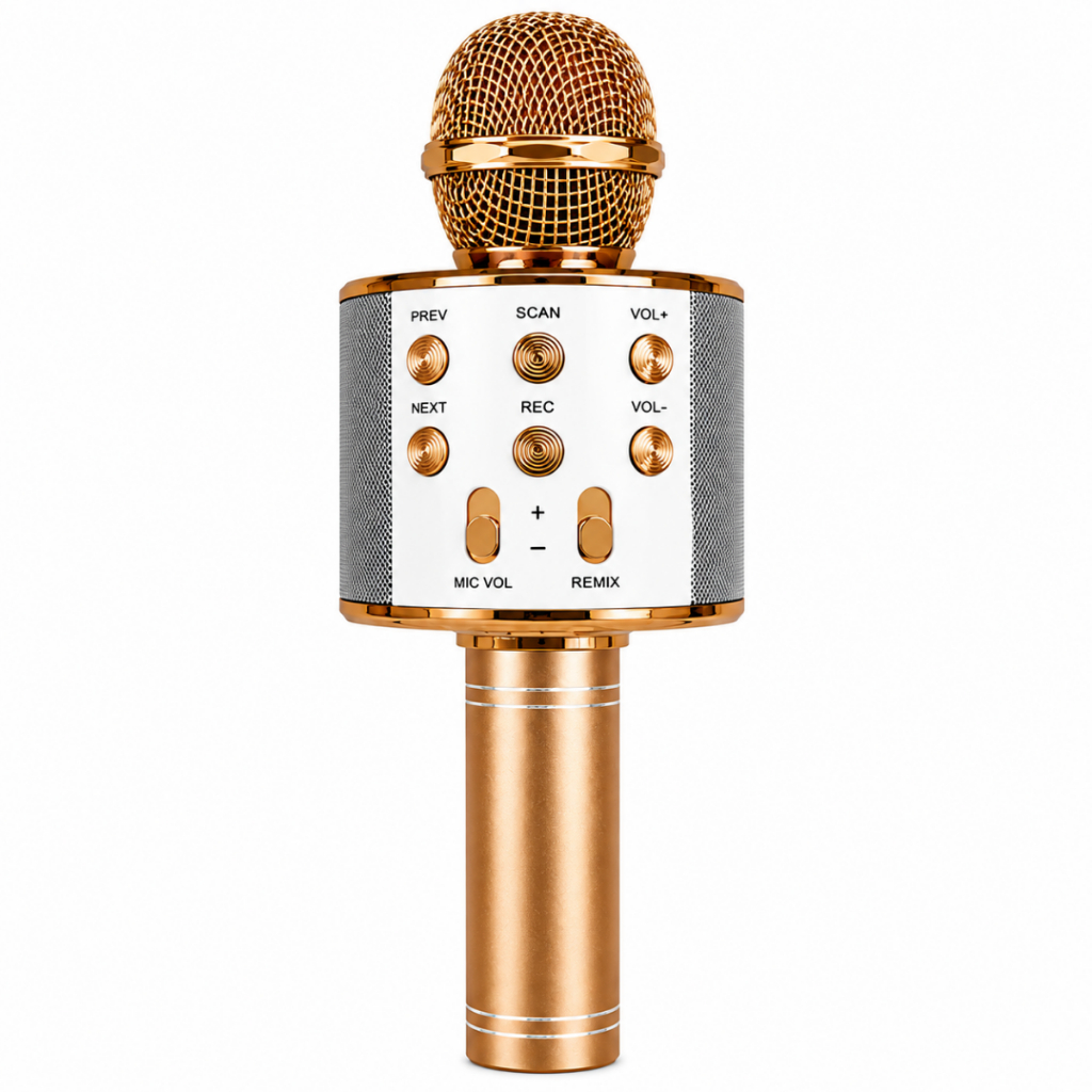 Microfone Karaokê Bluetooth Portátil com Som Integrado no Próprio Microfone Infantil Adulto Presente Kids