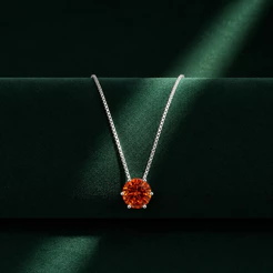 Colar Zircônia Redonda Aperol 8mm em Prata 925