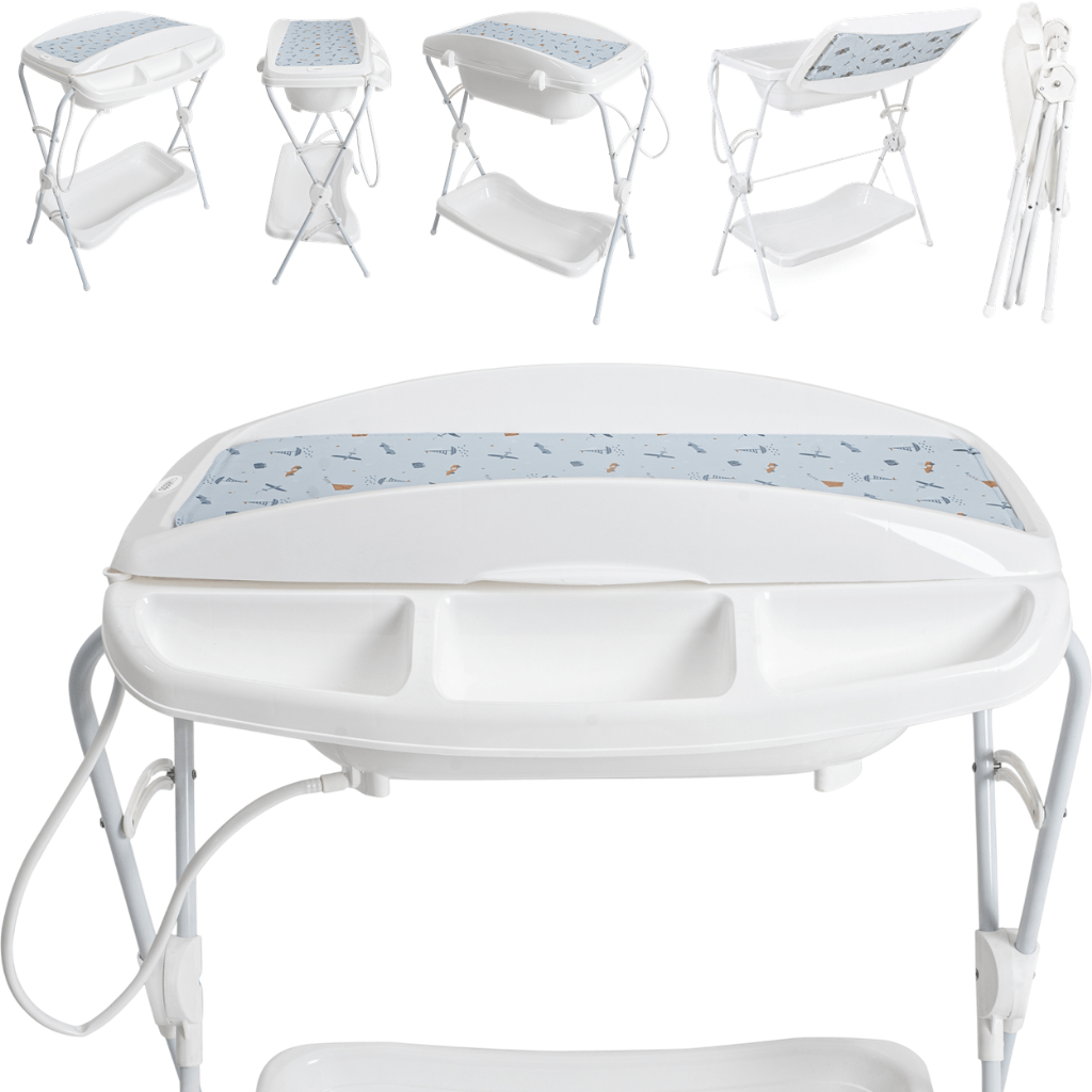 Banheira de Bebe Desmontavel com Trocador Kiddo Shower Azul · foto 2