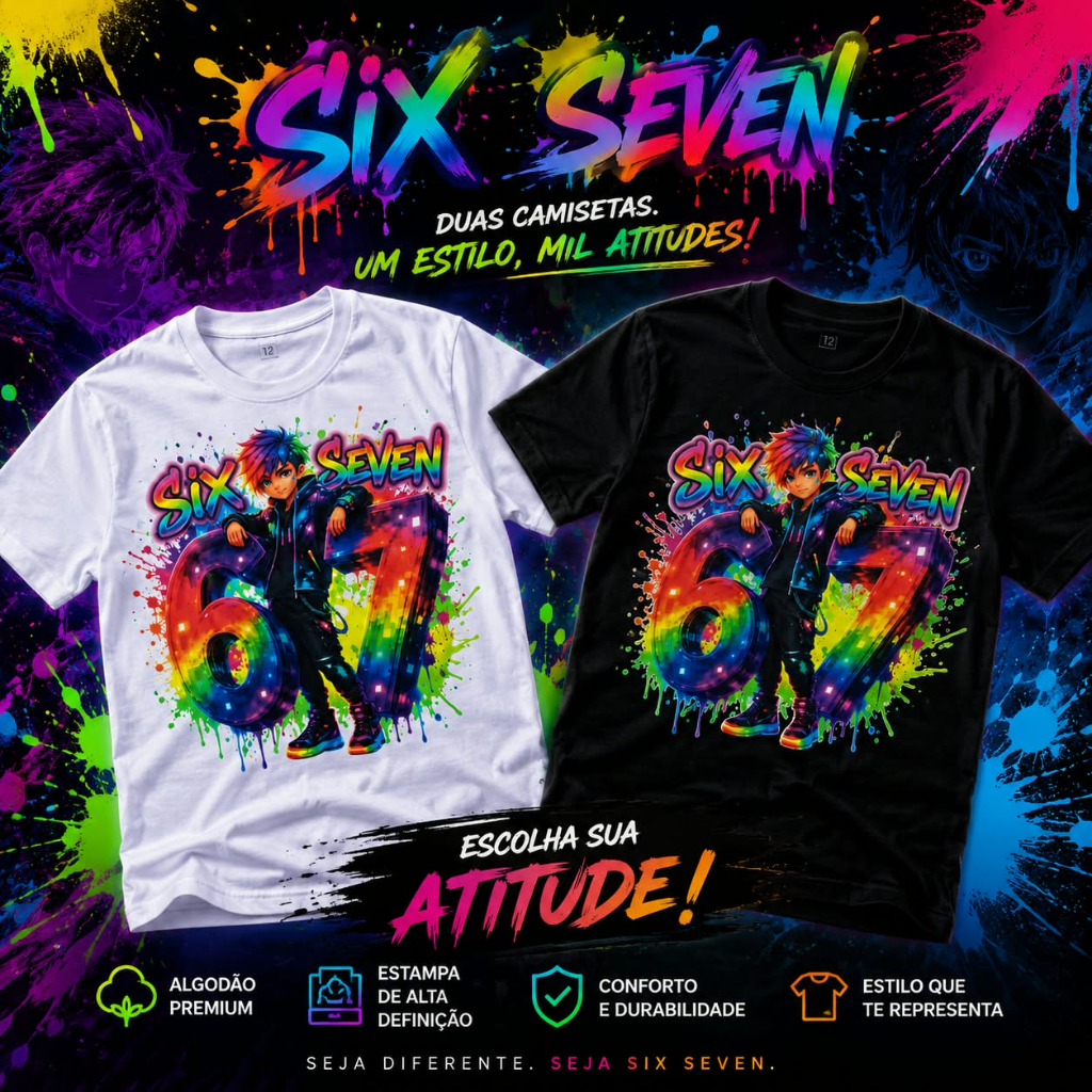 Kit 2 camisetas six seven tamanho 12 infantil 100% algodão oversized streetwear camisa moda infantil meme