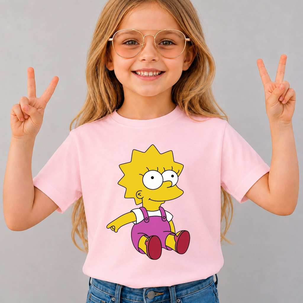 Camiseta Infantil Menina Estampada Maggie 100% Algodão Premium Casual Dia a Dia  Gola Reforçada
