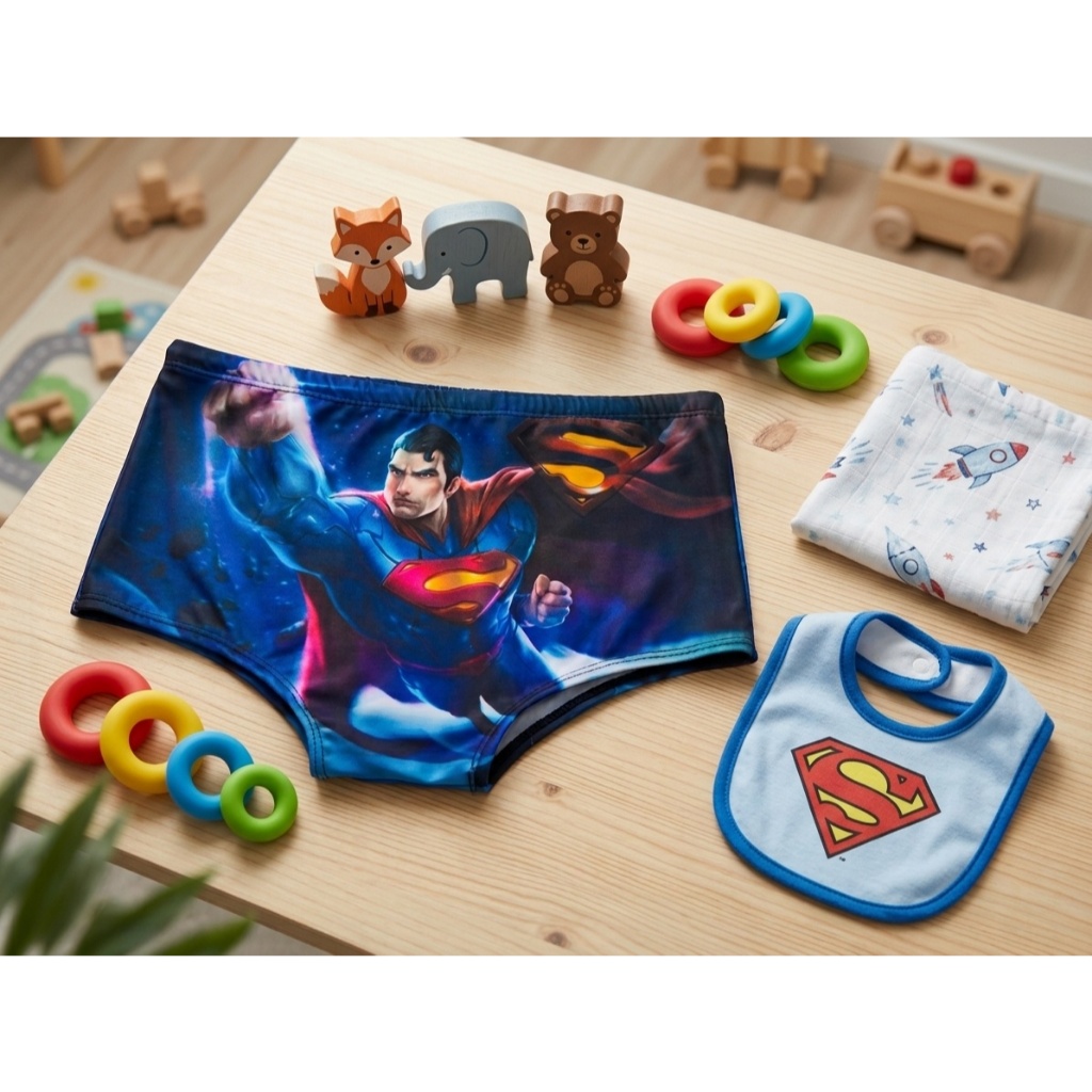 Sunga Infantil Personagens com Cordão Ajustavel para Praia e Piscina