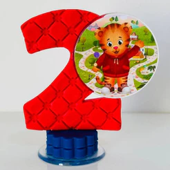 Vela de Aniversário Daniel Tigre Biscuit Personalizada Simples Festa / Festa de Aniversário / Parabéns / Festa Infantil
