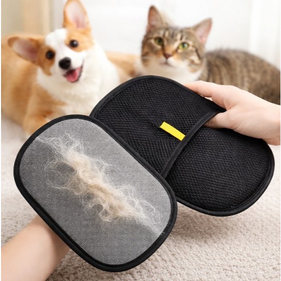Kit 2 Luvas Removedoras de Pelos Pet Roupas Estofados Cão Gato Sofá