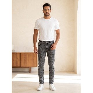 No.27 Calça Jeans Grafite Masculina Slim Fit Com Elastano Ajuste Perfeito Casual Premium