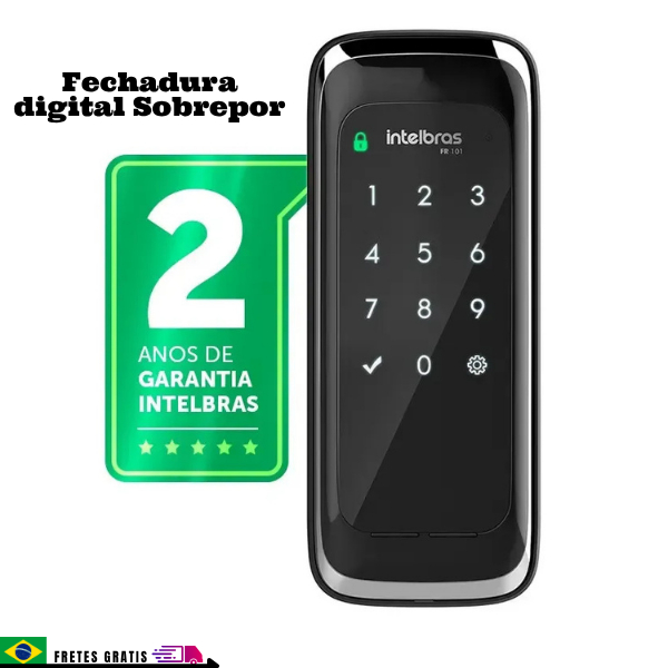 Fechadura Digital Intelbras FR 101 com Touch Screen e Avisos Sonoros