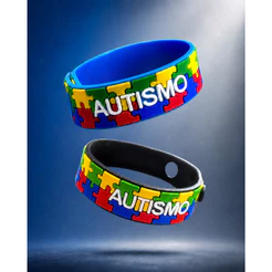 2 Pulseiras Ajustáveis Autismo Infantil - Quebra Cabeça