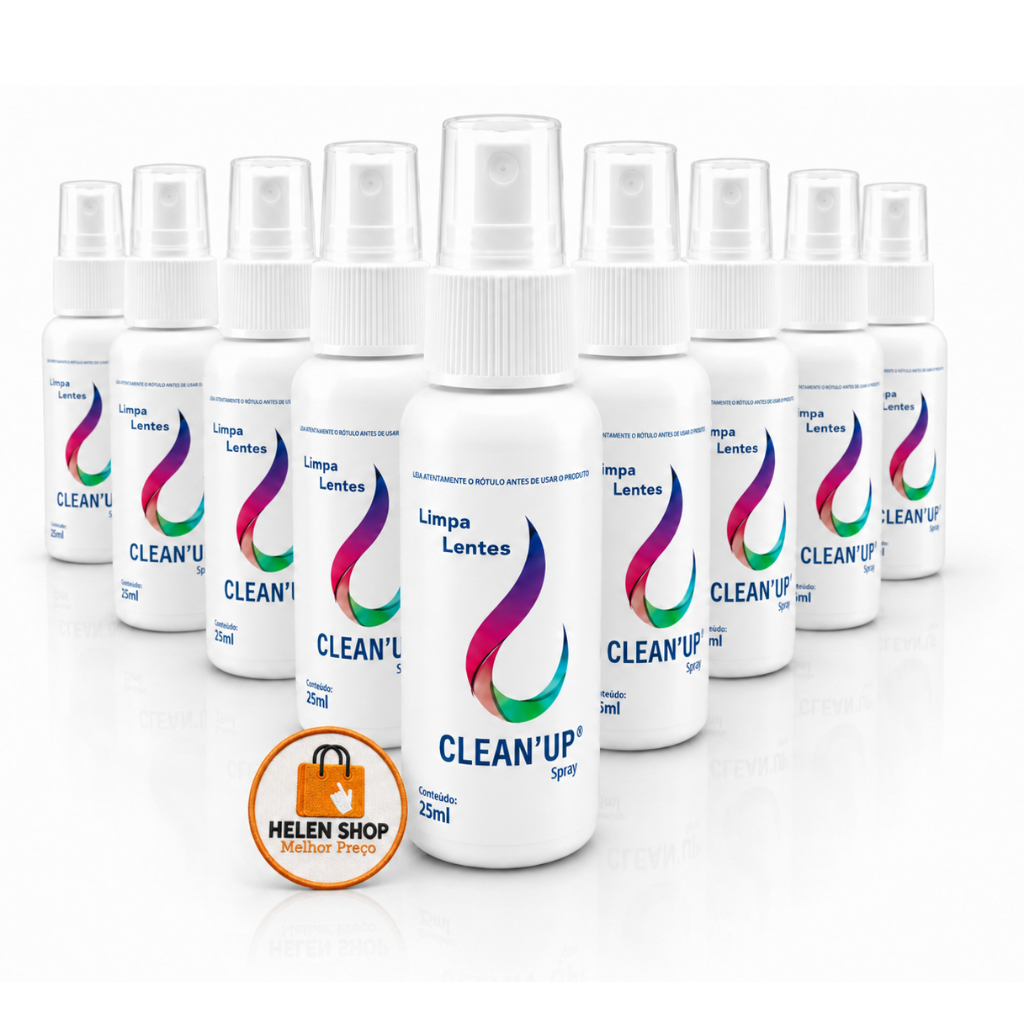 Kit 10 Limpa Lentes Clean Up 25ml Spray Óculos Celular TV Notebook Tablet Monitor Câmera Atacado