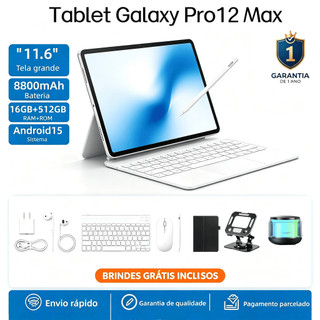 【Teclado e mouse gratuitos】Tablet Galaxy Pro12 Max 11,6 polegadas, 16GB + 512 GB, bateria de 8.800 mAh, Android 15