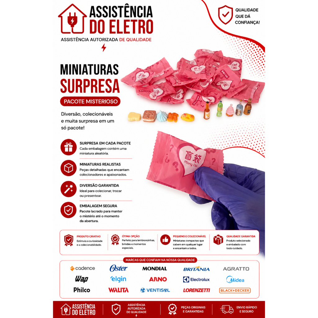 Miniaturas Surpresa de Comidas e Bebidas para Coleção e Decoração
