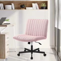 Cadeira de Escritório Ergonômica com Rodas, Estofado Acolchoado Grosso e Base Ajustável