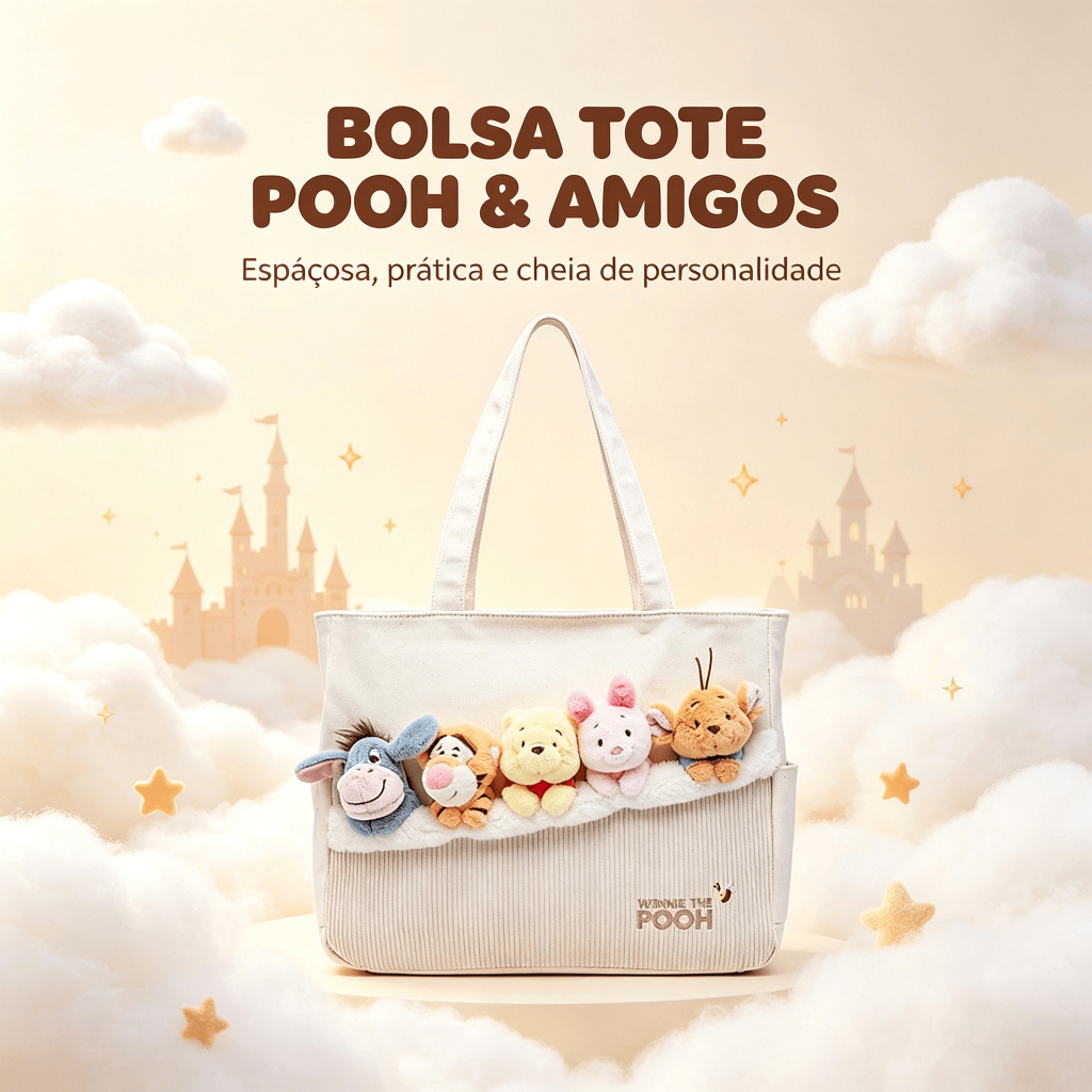 Bolsa Winnie The Pooh Alça Reforçada Disney