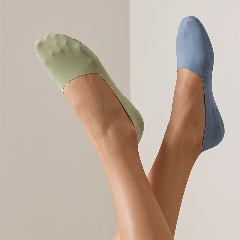 5/10/15 pares meia sapatilha invisível feminina, modelo fino de viscose para verão, bico baixo para pilates, cor preta — imagem 2 de 2