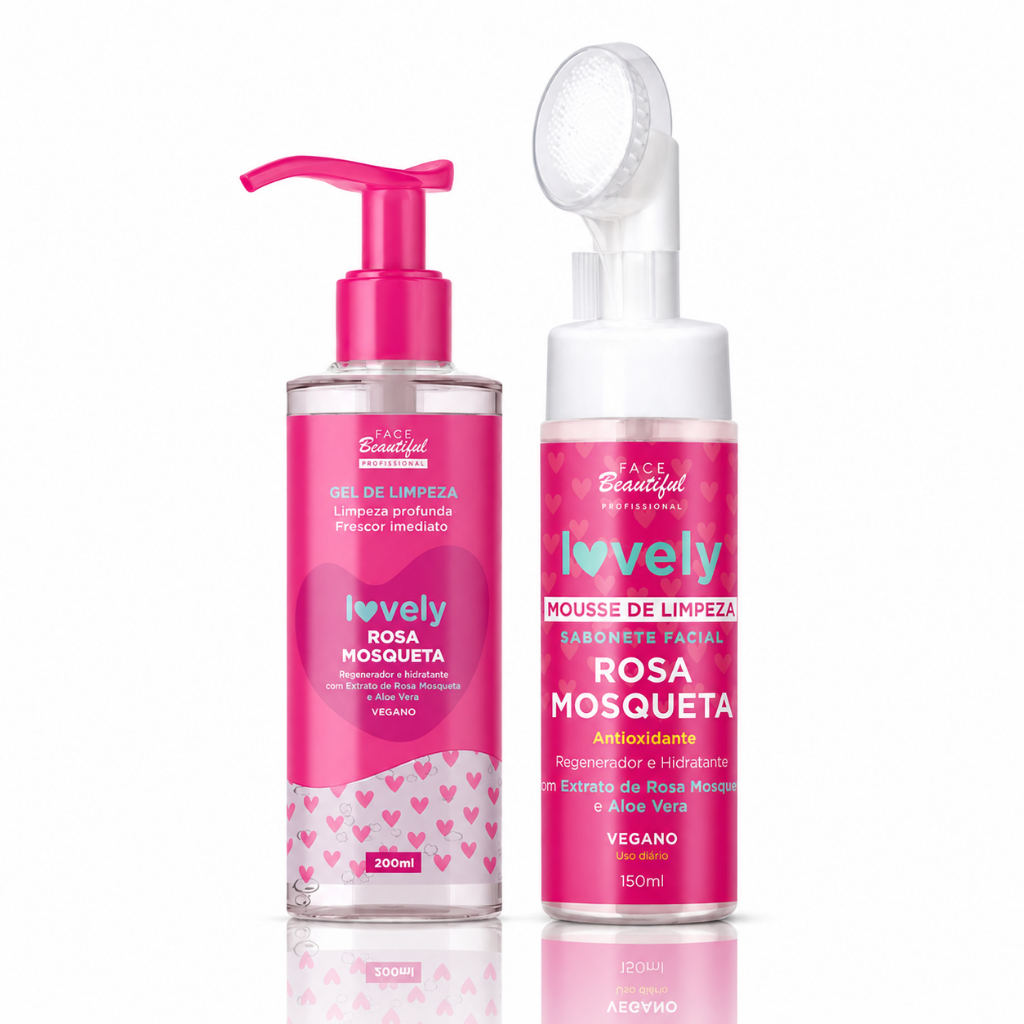 Kit Gel De Limpeza e Mousse De Limpeza Lovely Face Beautiful