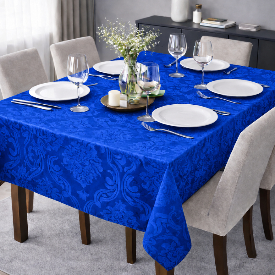 Toalha De Mesa Luxo Jacquard Tecido Grosso 4,6,8 Lugares Jacard