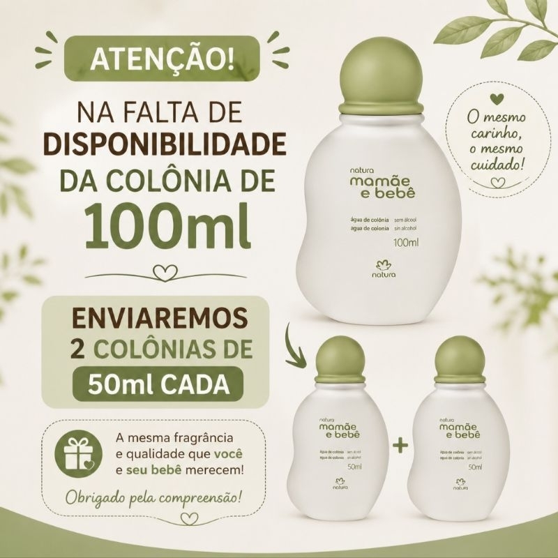 Natura kit 4 Natura Mamãe e bebê presente colônia 100ml — imagem 2 de 2