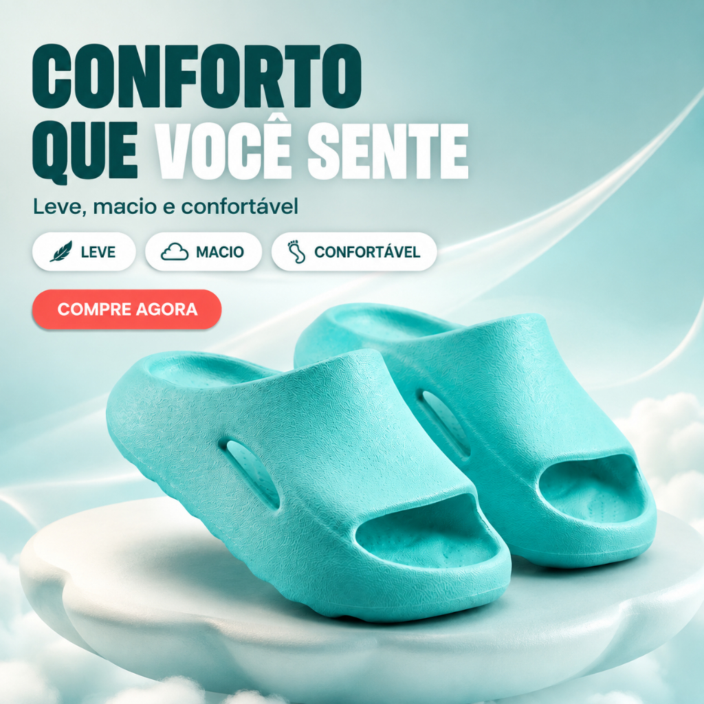 Chinelo Nuvem tipo slide super Leve e Antiderrapante Confortável Macio flexivel  menino e menina