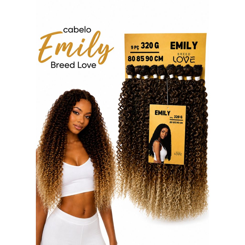 Cabelo Emily Breed Love 320g – Tela Cacheada com Muito Volume