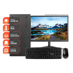 Computador Home Essential S, Intel Core i5, 8GB DE RAM, SSD 120GB, Completo com Monitor e Periféricos