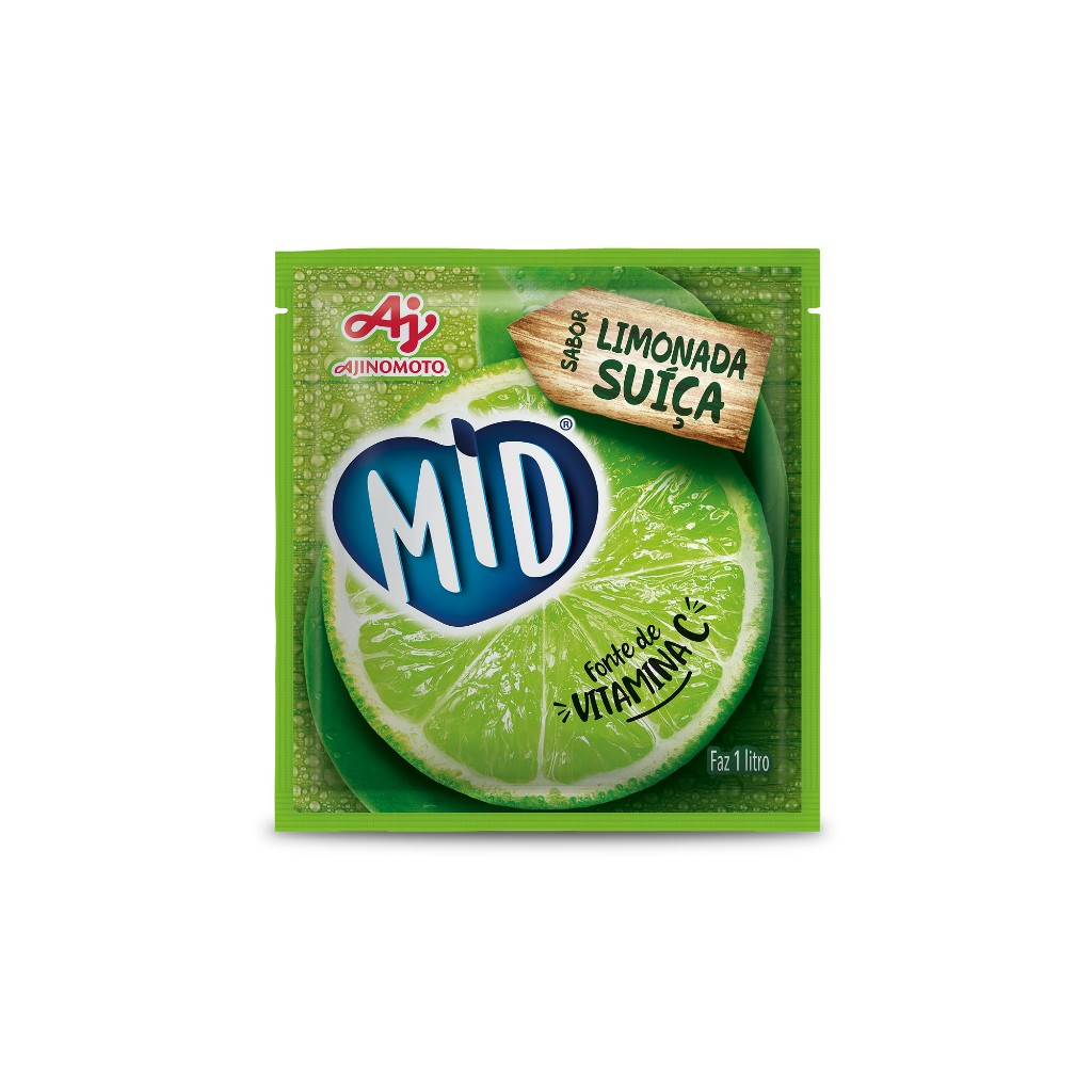 Kit Refresco em Pó MID® Sabor Limonada Suíça Com 15 Unidades de 20g