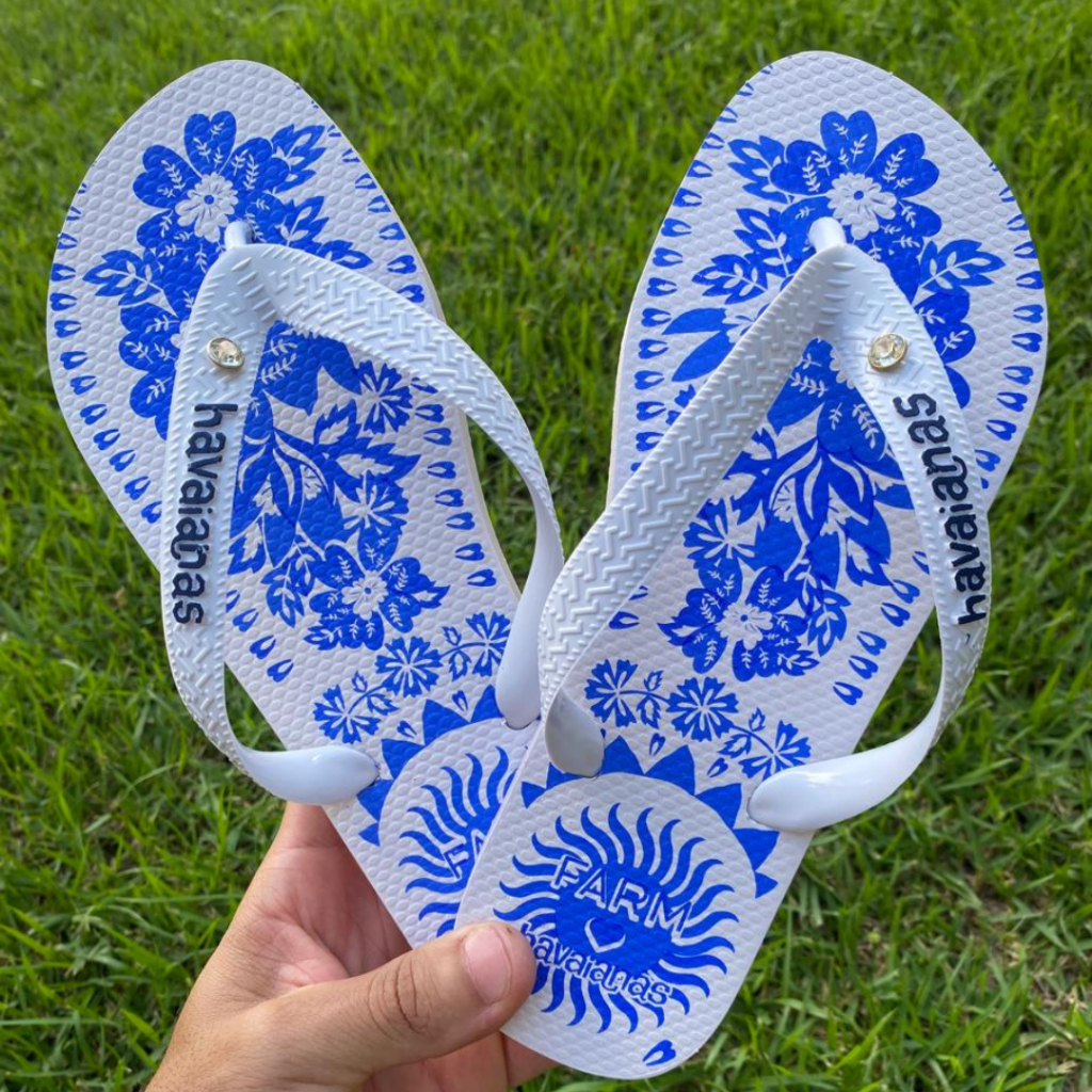 Chinelo Feminino Estampado, Sandália Dedo Borracha Antiderrapante Confortável Resistente 33/34-39/40