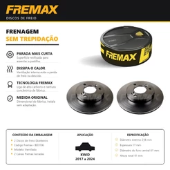 Par Disco de Freio Ventilado KWID 1.0 2017 a 2024 Fremax