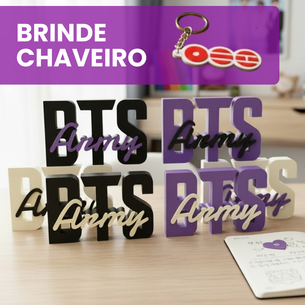 Plaquinha BTS Army Letreiro Placa de Decoração Enfeite Presente Para Fãs de K-Pop Bangtan
