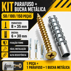 50/100/150 PCS Bucha de metal com parafuso philips para concreto, Kit De Reparo De Furo De Dobradiça Solta Para