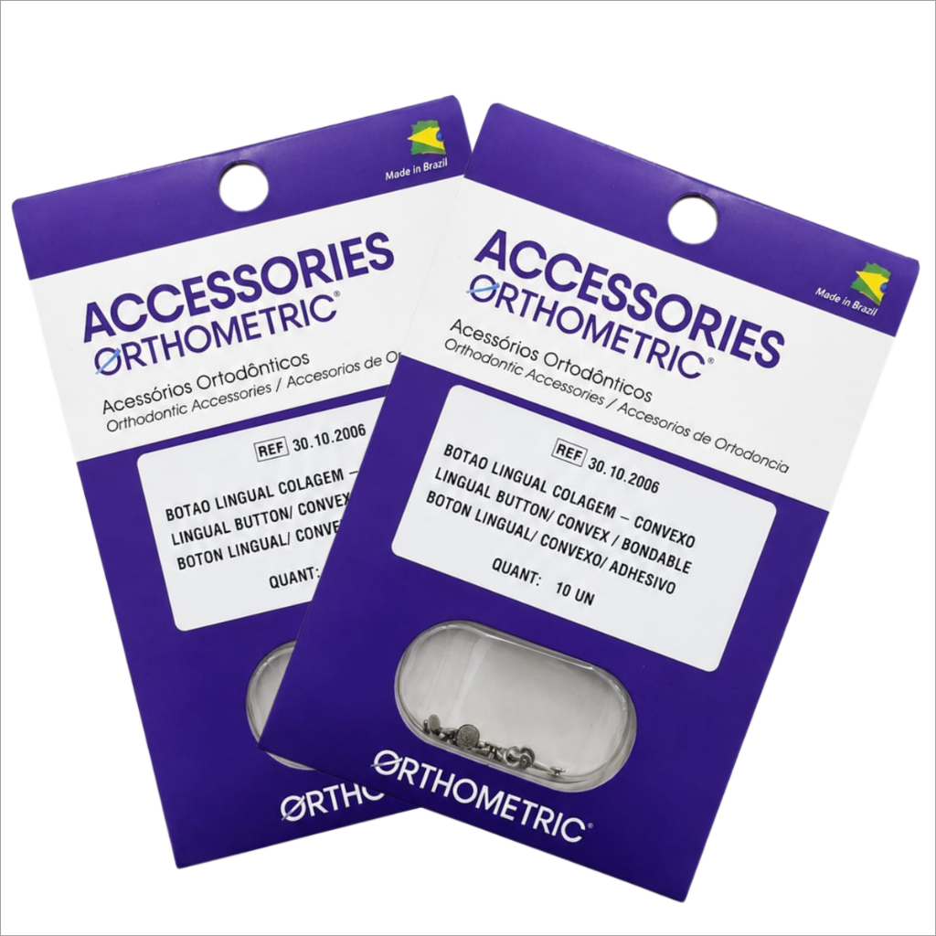 Kit Botão Lingual Para Colagem Convexo 10un Cada Pacote - Orthometric
