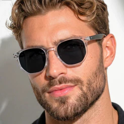 Óculos de Sol Tulum Cristal e Preto Ônix Hexagonal Premium Vintage Retrô uv400 Feminino Masculino
