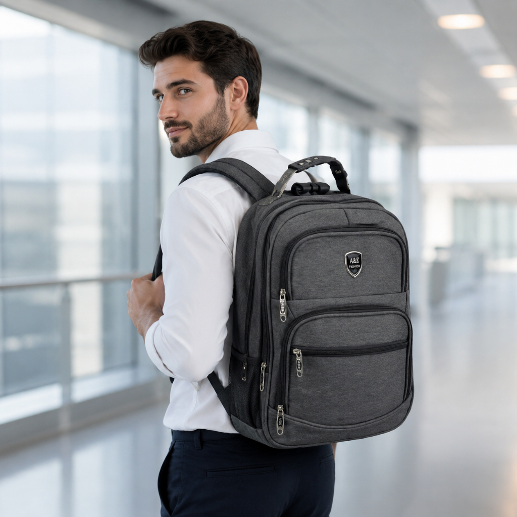 Mochila Masculina para Trabalho Escola e Faculdade – Prática, Espaçosa, Antifurto e com Compartimento para Notebook