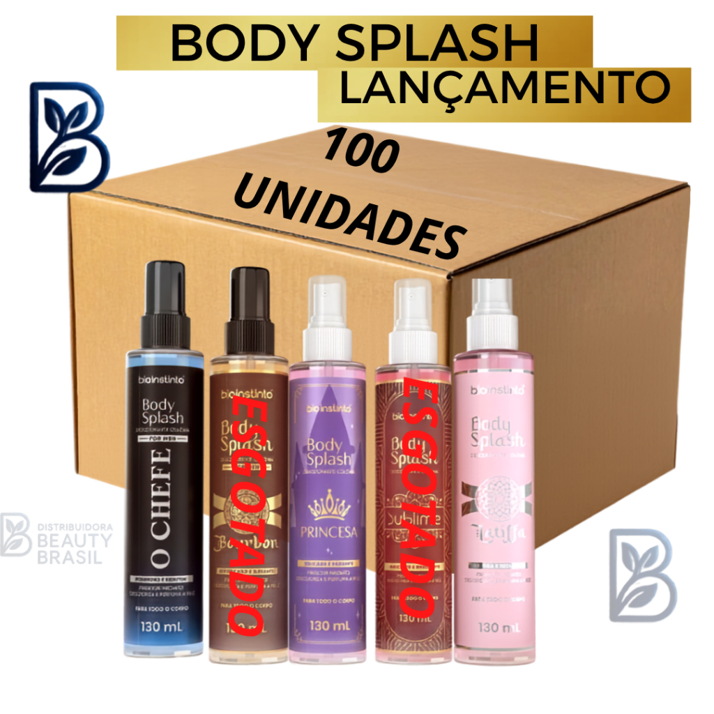 100 UND NOVO BODY SPLASH PERFUMARIA FINA(PODE ESCOLHER)130ML PERFUME CORPORAL  VARIAS FRAGRÂNCIAS