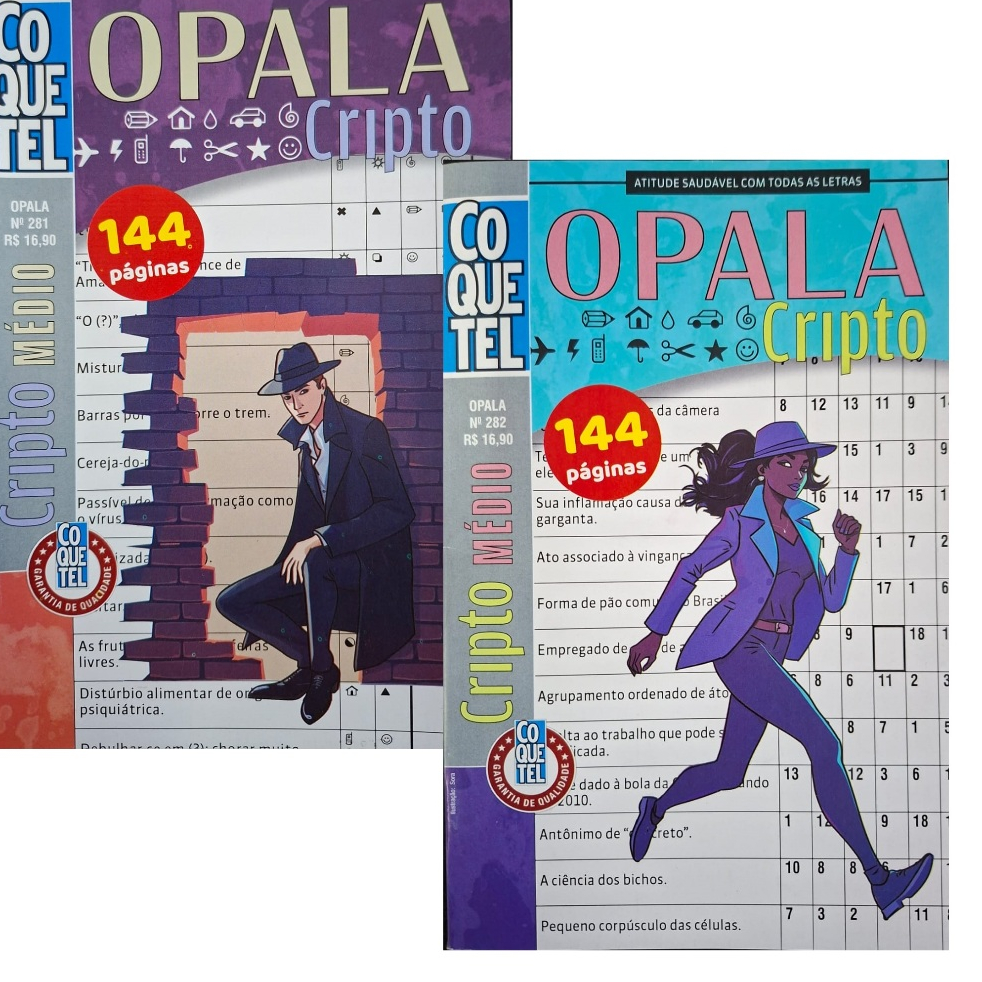 Kit 2 Coquetel Criptograma Médio (144 Páginas Cada)