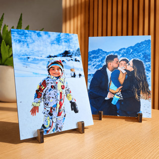 Quadros de Mesa 15x21cm MDF Personalizado Sua Foto - COM SUPORTE - Foto Casal, Pet, Família