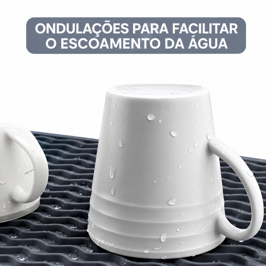 Tapete Escorredor de Louça e Descanso de Panela em Silicone Pia Banheiro Antitérmico Antiderrapante — imagem 2 de 2