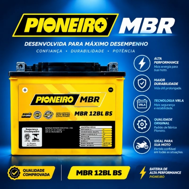 Bateria Xj6 Pioneiro Mbr 12bl Bs