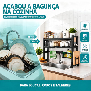85cm Escorredor De Louça Suspenso Kitchen Rack Aço Inoxidável Organizador Louça Qualidade Pra Cozinha Com 4 presentes