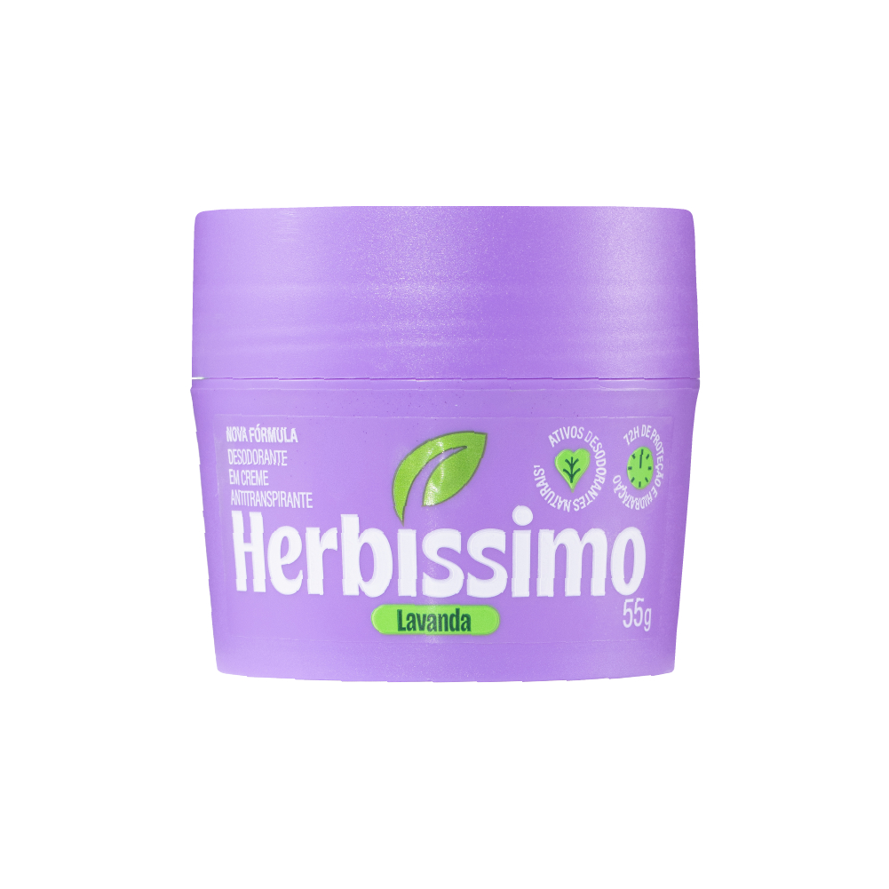 Desodorante Em Creme Antitranspirante Herbíssimo Lavanda 55g